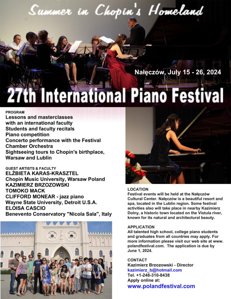 27th International Piano Festival – July 15-26, 2024