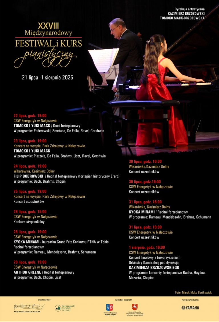 July 21 – August 1, 2025 – 28th International Piano Festival